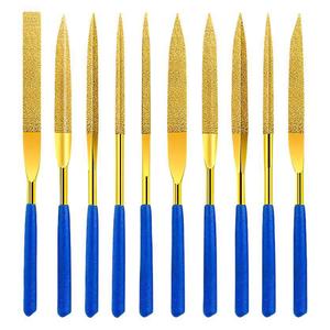 Diamond <b>Files</b> 50mm Length Blue Handle Manual Metal Carbide Grinding Tools For Non-Ferrous Metals - Product Image 1