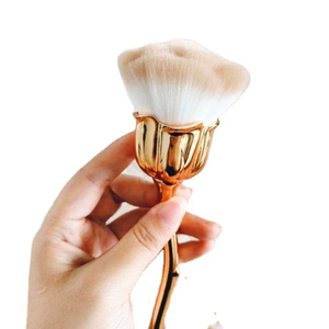 Rose Plastic Handle Makeup <b>Brush</b> Soft Synthetic Fiber Loose Powder <b>Blusher</b> Nail <b>Brush</b> Custom Logo - Product Image 2