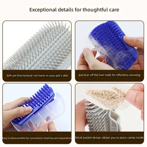 ของเล่นนวดตัวแมวสแตนเลสแบบขายส่ง พร้อมที่ขูดขนและกำจัดขนสัตว์เลี้ยง สำหรับลูกแมวและแมวโต - Product Image 3