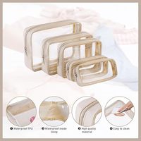 Ensemble de 5 sacs organisateurs pour couches, transparents, imperméables, en TPU, pour enfants, trousse de toilette, ensemble de rangement de voyage, pochettes cubiques pour bébé, allaitement