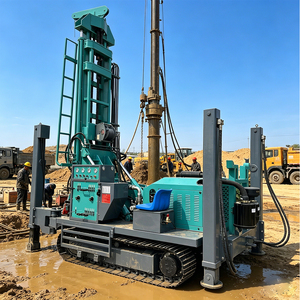Foreuse de puits d'eau sur chenilles à moteur diesel 78 kW pour forage de 300 m de profondeur avec mât de levage haute puissance de 16 tonnes - Product Image 3