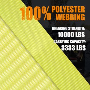 Impression de logo personnalisée en gros 1.5 pouces 2 tonnes Ceinture d'arrimage robuste en polyester Sangles à <span class=keywords><strong>cliquet</strong></span> rétractables - Product Image 5