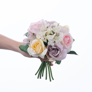 Bouquet de roses artificielles CallaFloral, couleurs éclatantes, décoration de mariage, tissu tissé GF12510 - Product Image 5