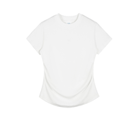 T-shirt pour femme rétro américain, lavé, froncé, slim, extensible, manches courtes, de haute qualité, personnalisé, t-shirts pour homme, t-shirts
