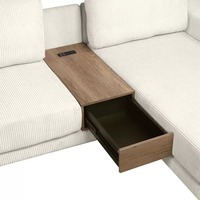 Ensemble de canapés en forme de L au design moderne et simple Meubles de bureau et de hall d'entrée avec tissu de rangement intelligent en lin pour canapés de salon