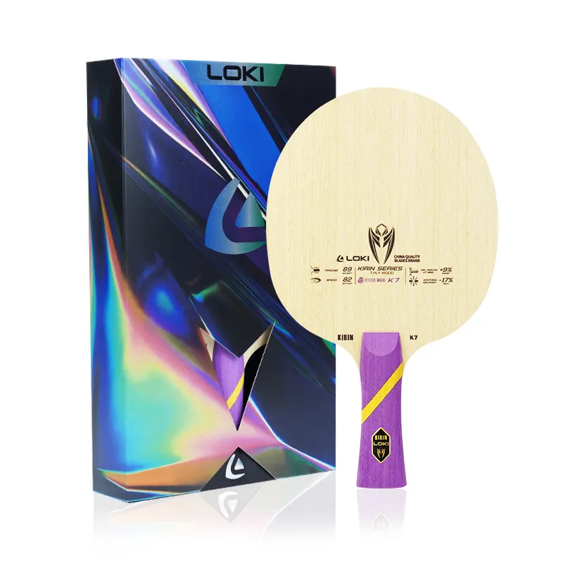 Lâmina de raquete de pingue-pongue profissional LOKI K7 para tênis de mesa personalizada de 7 camadas de madeira pura