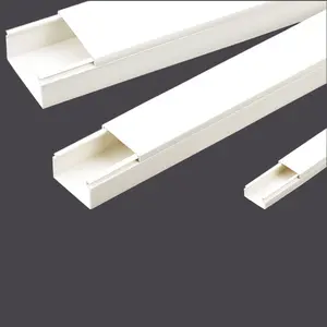 Slotted Durable Wall Mount Hard Plastic Cable Duct PVC Cable Trunking