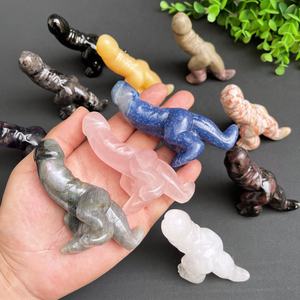 Уникальный полудрагоценный камень ручной работы из смешанного натурального кварцевого кристалла динозавров в форме пениса - Product Image 1