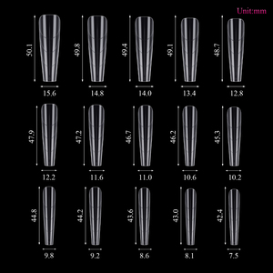 Moldes de extensión de uñas con forma de ataúd largo profesional, puntas de uñas de cubierta completa reutilizables, formas duales de uñas de ataúd - Product Image 6