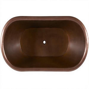 อ่างอาบน้ำทองแดงทรงรีแบบตั้งพื้น อ่างแช่ตัวทันสมัย ติดตั้งในห้องน้ำ - Product Image 3