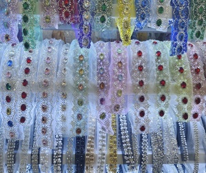 Ái lực tùy chỉnh thiết kế ribbon ngọc trai vàng sequin cắt tỉa băng thạch đính cườm thêu ren <span class=keywords><strong>TRIM</strong></span> cho quần áo phụ kiện - Product Image 2