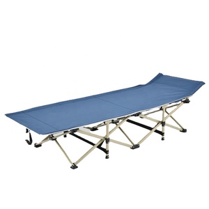 Lit de camping pliant moderne en PVC Oxford 600D pour l'extérieur, <span class=keywords><strong>livraison</strong></span> immédiate, chaise longue avec cadre en acier, pour hôpital et parc, lit de camp - Product Image 2