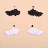 Patchs brodés en forme d'ailes d'ange noires et blanches, à coller sur les vêtements, patch décoratif pour vestes, jeans, sacs, bricolage