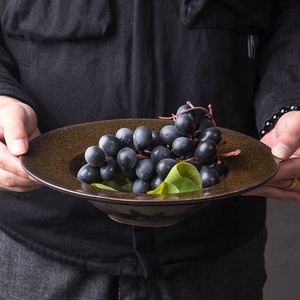 Bols en grès de 9 pouces de haute qualité assiette à soupe en céramique écologique assiette à pâtes émaillée colorée pour salle à manger occidentale - Product Image 6