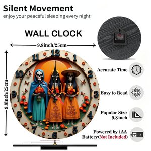 Round Wooden Wall <b>Clock</b> 25x25Cm Minimalist Solid Wood Quiet Quartz <b>Movement</b> Home Office Indoor Decor - Product Image 2