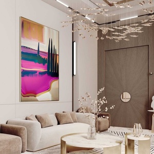 Grande peinture à l'huile abstraite rose sur toile, art mural abstrait, peinture artisanale, décoration murale pour la maison - Product Image 2