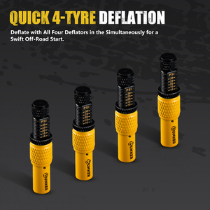مجموعة صمامات تفريغ هواء الإطارات القابلة للتعديل ذات الإيقاف التلقائي من BUNKER INDUST، طقم من 4 قطع، أداة تخفيض ضغط هواء الإطارات، صمام هواء عجلات - Product Image 2