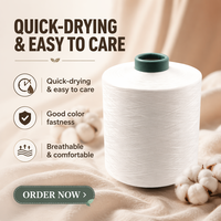 Odor Resistant Yarn 60/1Full Dull Cotton Like Yarn Breathable High Color Fastness Anti-UV Functional Yarn for Textile Weaving