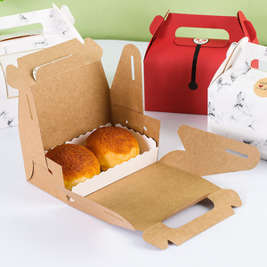 Disposable Takeaway Brown Gift Wedding Paper <strong>Box</strong> Elegant Luxury Birthday Tall <strong>Cake</strong> Boxes with Handle - Product Image 3