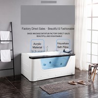 Baignoire de massage à cascade pour une personne avec panneau intelligent thermostatique et rideau d'eau en acrylique, directement de l'usine