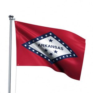 Bandera de Arkansas Resistente a la Decoloración, Impresión Digital, Antiarrugas, 3x5 pies, Poliéster, para Decoración de Jardín y Fiestas - Product Image 2