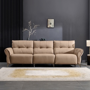 European Style Luxury <b>Recliner</b> Leather <b>Sofa</b> Electric Function Extendable Modern for Living Room for Four People Wood Furniture - Product Image 5
