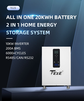 Batterie tout-en-un 20kWh Onduleur intégré 10KW Prise EU US 51.2V 400Ah Powerwall Batterie lithium de stockage solaire domestique