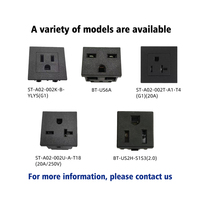 שקע NEMA 5-20R 20A 125V תקן אמריקאי תעשייתי, מחבר NEMA שחור בעל 3 פינים, שקע חשמל AC לשימוש עם PDU/UPS