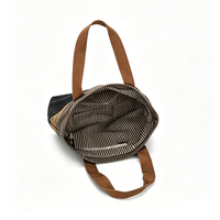 Tas Belanja Fuliya Logo Kustom Kapasitas Besar Gaya Retro Jepang Warna Blok, Tas Tangan Kasual Wanita, Tas Selempang Kanvas