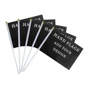 Customizable 100% Polyester Custom Logo Small Mini Handheld Stick <b>Flag</b> Hand Held Waving <b>Flag</b> With Plastic or Wood Pole - Product Image 1