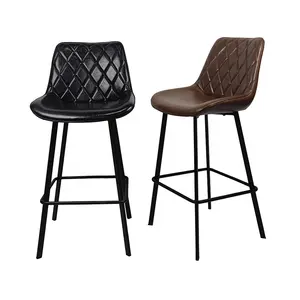 Chaise haute de bar pour restaurant moderne et de luxe personnalisée chaise de tabourets de bar en cuir pour la cuisine de comptoir