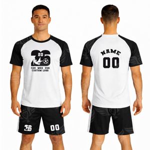 Custom Mens Soccer <b>Cup</b> 2026 Jersey & Shorts Set Red Black Football Training Uniform Personalized <b>Name</b> Number Sports Kit - Product Image 4