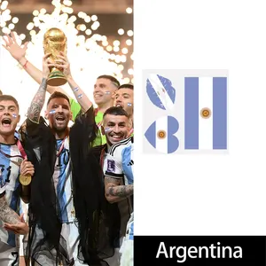 Argentinien anpassen Großhandel Holiday Party Parade Gesicht Aufkleber Fußballspiel Fans jubeln Flagge Hochwertige Tattoo Aufkleber