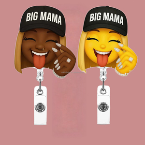 Porte-badge infirmière en acrylique avec paillettes, style Fashion Petty <span class=keywords><strong>Big</strong></span> <span class=keywords><strong>Mama</strong></span>, avec clip pour carte d'identité - Product Image 1