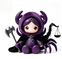 Figurine OEM personnalisée style sombre Zodiaque Scorpion en PVC et ABS avec peluche douce et moelleuse, jouet d'art de collection en boîte mystère Constellation