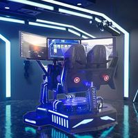 Simulador de Carreras de Doble Asiento con Rotación de 3 Ejes, Equipo de Juego de Conducción con Movimiento Metálico para Parques de Diversiones, Centros Comerciales
