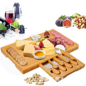 Plateau à fromage en bambou Art Pavilion 40,5x25,5x3cm avec couverts amovibles et plat de service pour fromage, fruits et pain - Product Image 1
