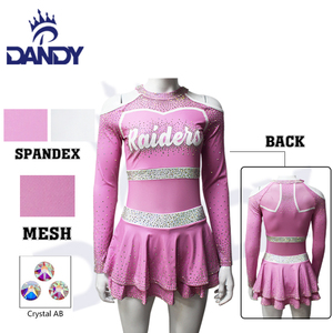 Thiết Kế Thời Trang Màu Hồng Phong Cách Mystique Vải Spandex Cổ Vũ Hiệu Suất Trường Đồng Phục Khiêu Vũ Mặc - Product Image 3