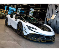 Body Kit Serat Karbon Kering Berkualitas Tinggi Model M Ukuran Kecil 3K untuk Upgrade Ferrari SF90 dengan Gaya M, Termasuk Lip Depan, Diffuser Belakang, dan Side Skirt