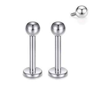 <b>Titanium</b> Alloy Ball <b>Stud</b> Earrings 1.2x6mm 1.2x8mm 1.2x10mm For Ear Nose Lip Piercing Jewelry - Product Image 1