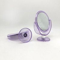 Miroir de bureau en plastique en gros d'usine rond double face cadeau promotion miroir cosmétique 2X miroir de grossissement 3