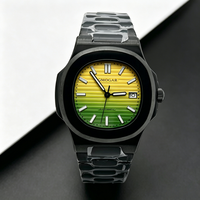 Montre mécanique automatique de luxe personnalisable de 30,5 mm en acier inoxydable avec cristal saphir, mouvement NH35, résistante aux chocs, aiguilles, 20 m