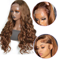 Perruque Lace Front Wig 13x4 13x6 HD Body Wave brésilien brun châtaigne, perruques sans colle, produits de beauté pour femmes, #30