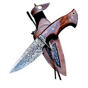 Couteau de chasse Damas à motif en acier et manche en bois de rose, idéal pour le camping – Offre spéciale à prix raisonnable - Product Image 6