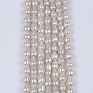 Perles d'eau douce naturelles rondes blanches de Zhuji Pearl Wholesale, 8-9 mm, perles Edison, pour décorations DIY, cordon coloré - Product Image 4