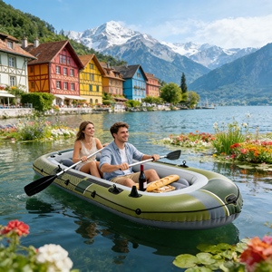 Bateau <span class=keywords><strong>pirate</strong></span> gonflable et kayak pour enfants, ensemble de jeux sûr pour la piscine et la plage, pour des aventures aquatiques imaginatives et amusantes des enfants - Product Image 2