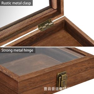 Boîte de présentation pour spécimens de papillons en bois massif, 7,5x21,5x7,5 cm, avec couvercle en acrylique, étui de rangement pour loisirs créatifs - Product Image 4
