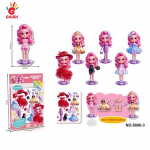 ของเล่นแม่เหล็กสำหรับเด็กผู้หญิง <span class=keywords><strong>ตุ๊กตากระดาษ</strong></span>การ์ตูนพร้อมชุดแม่เหล็ก ของขวัญเสริมพัฒนาการสำหรับเด็ก - Product Image 5