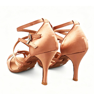 <span class=keywords><strong>Zapatos</strong></span> de Baile Latino de Seda para <span class=keywords><strong>Mujer</strong></span> al por Mayor, <span class=keywords><strong>Zapatos</strong></span> de Salsa de Tacón Alto con Suela Blanda, <span class=keywords><strong>Zapatos</strong></span> de Baile Antideslizantes para Interiores - Product Image 3