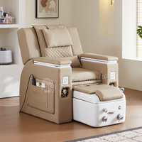 Chaise de manucure multifonction de luxe pour salon de beauté, avec bain de pieds, inclinable, réglable, massage électrique, chaise de pédicure